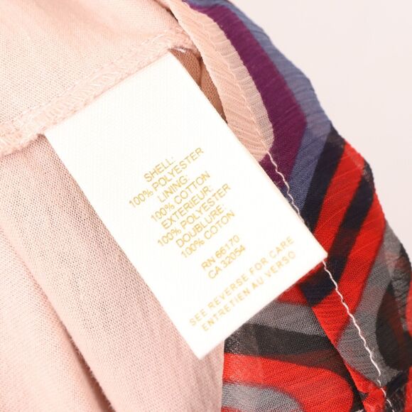 FREE PEOPLE Sequin Chevron Striped Mini Dress S A-Line Swing Pink Red EUC B15 - Picture 6 of 6